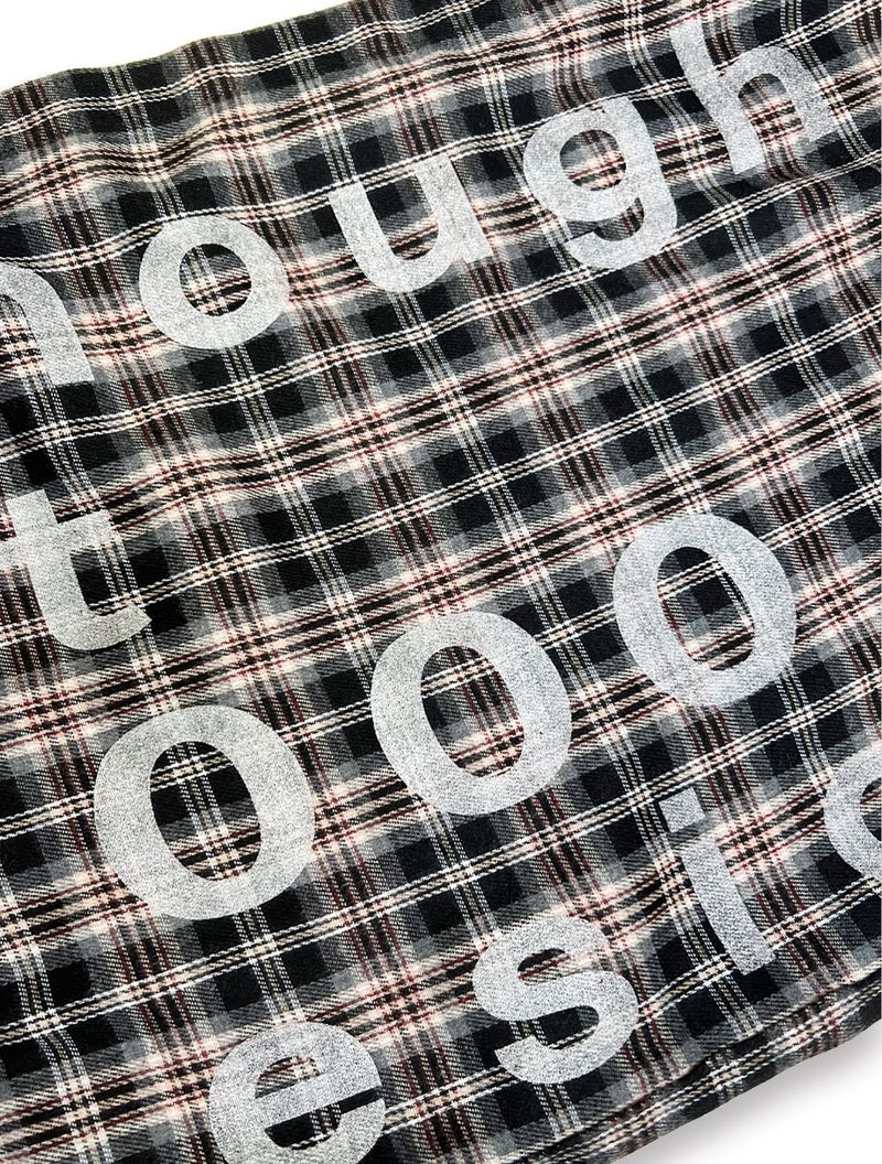 000 Design Check Tie Bag / Black