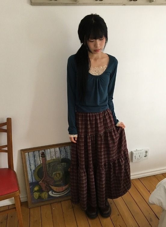 Joyse Lace Layered Shirring Long Sleeve Tee