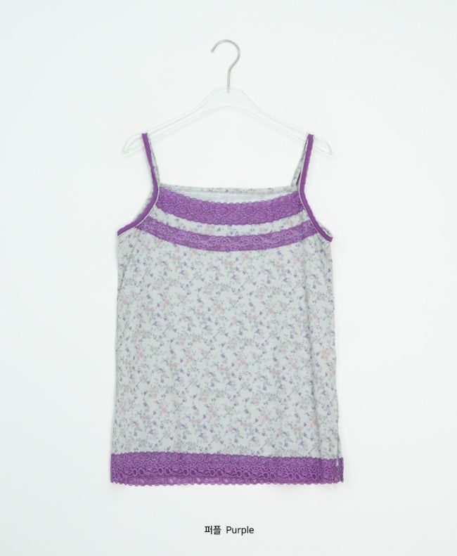 Diez Lace Flower Layered Sleeveless
