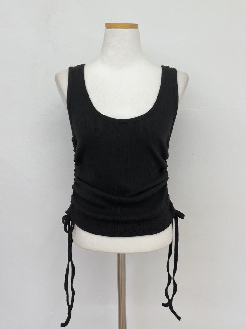 String U-Neck Sleeveless Top