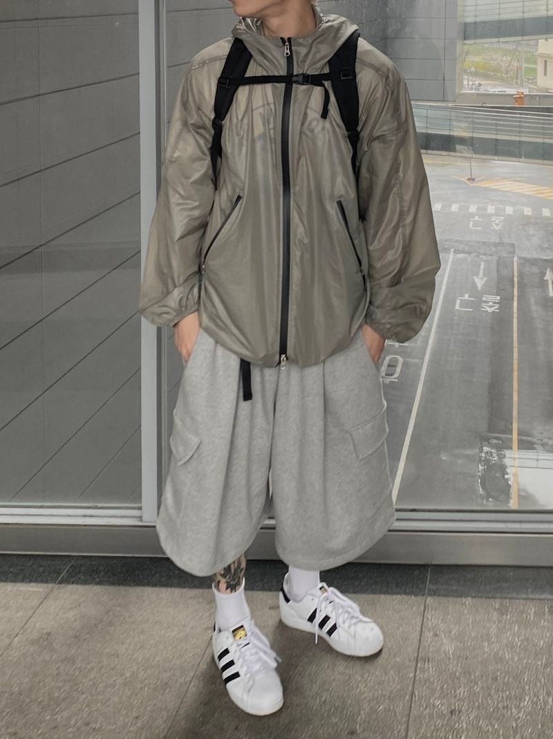 Strap sweat bermuda pants 2C
