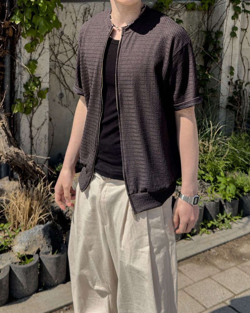 Rell Short Sleeve Knit Zip-Up