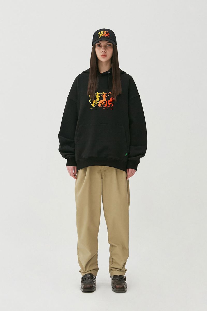 Flame Bear Hoodie_Black