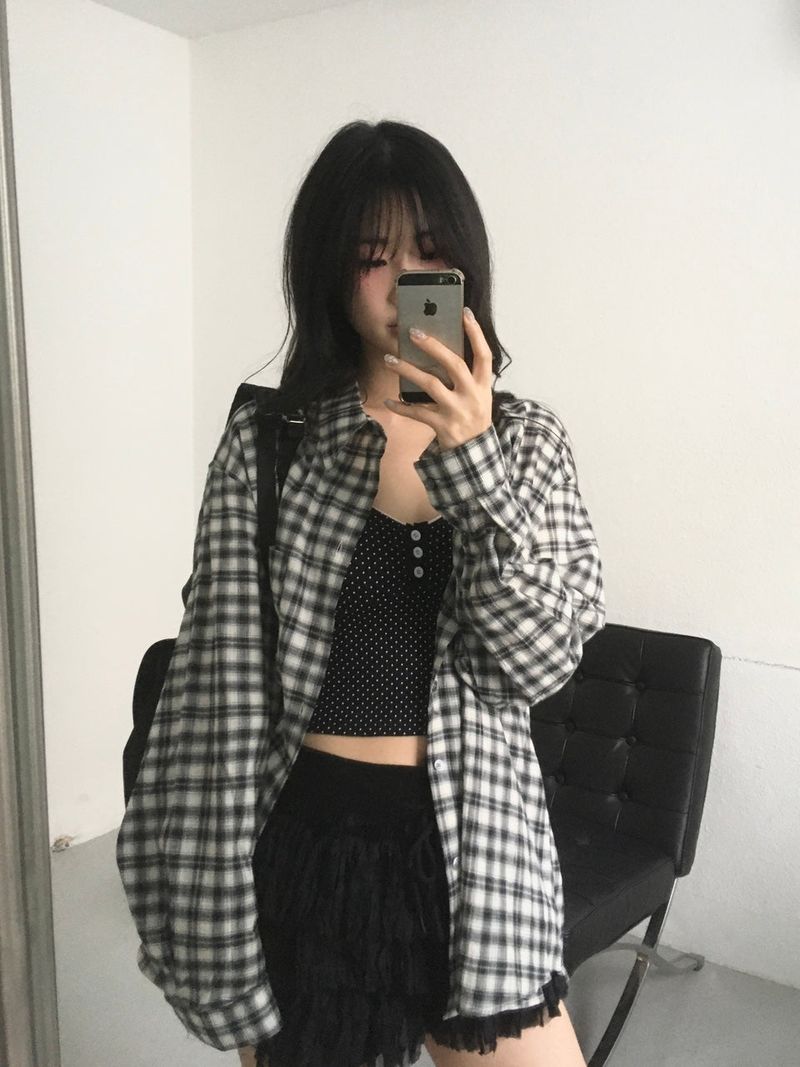 Cookie oversized Plaid Shirt