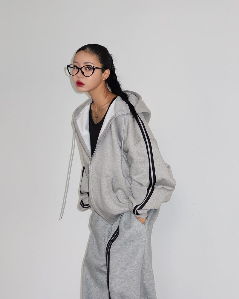 Breeze fleece-lined track string wide pants
