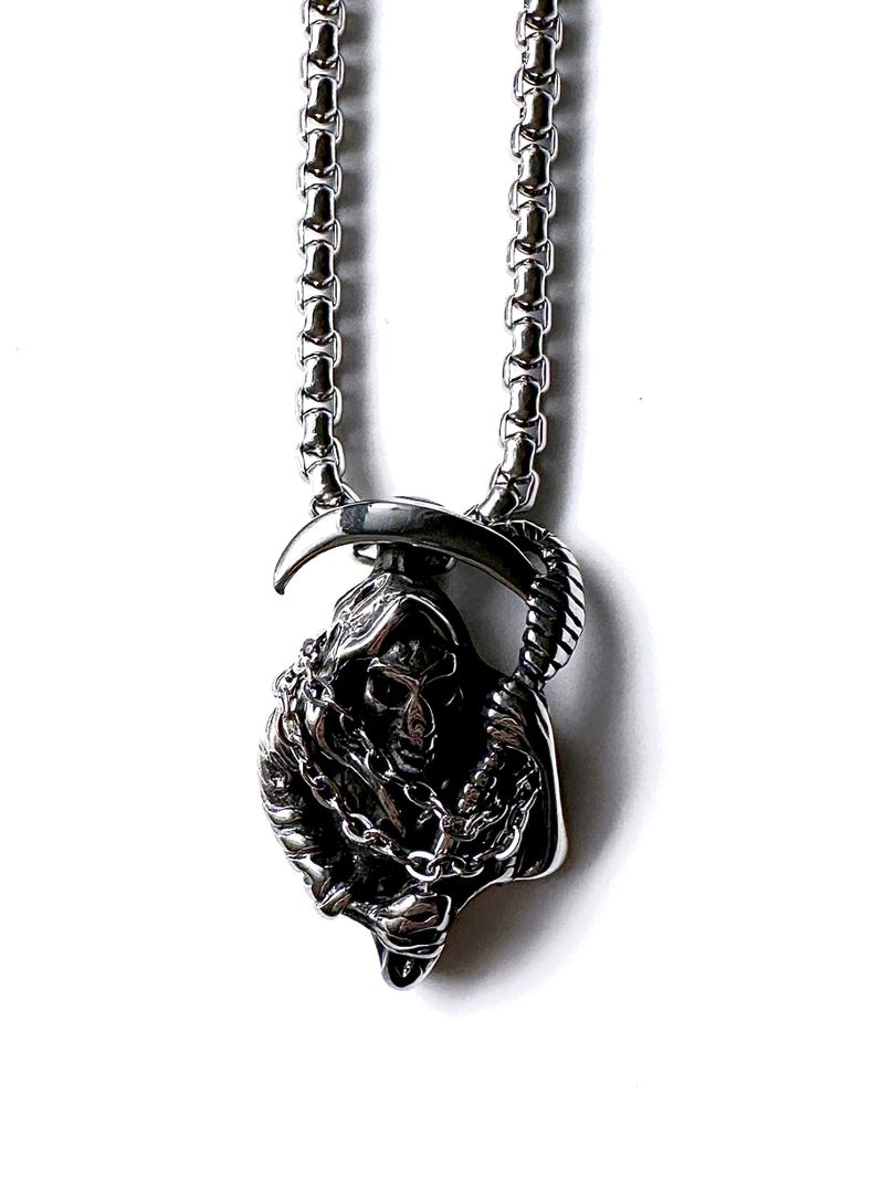 Grim Reaper Long Necklace (size: 2type)