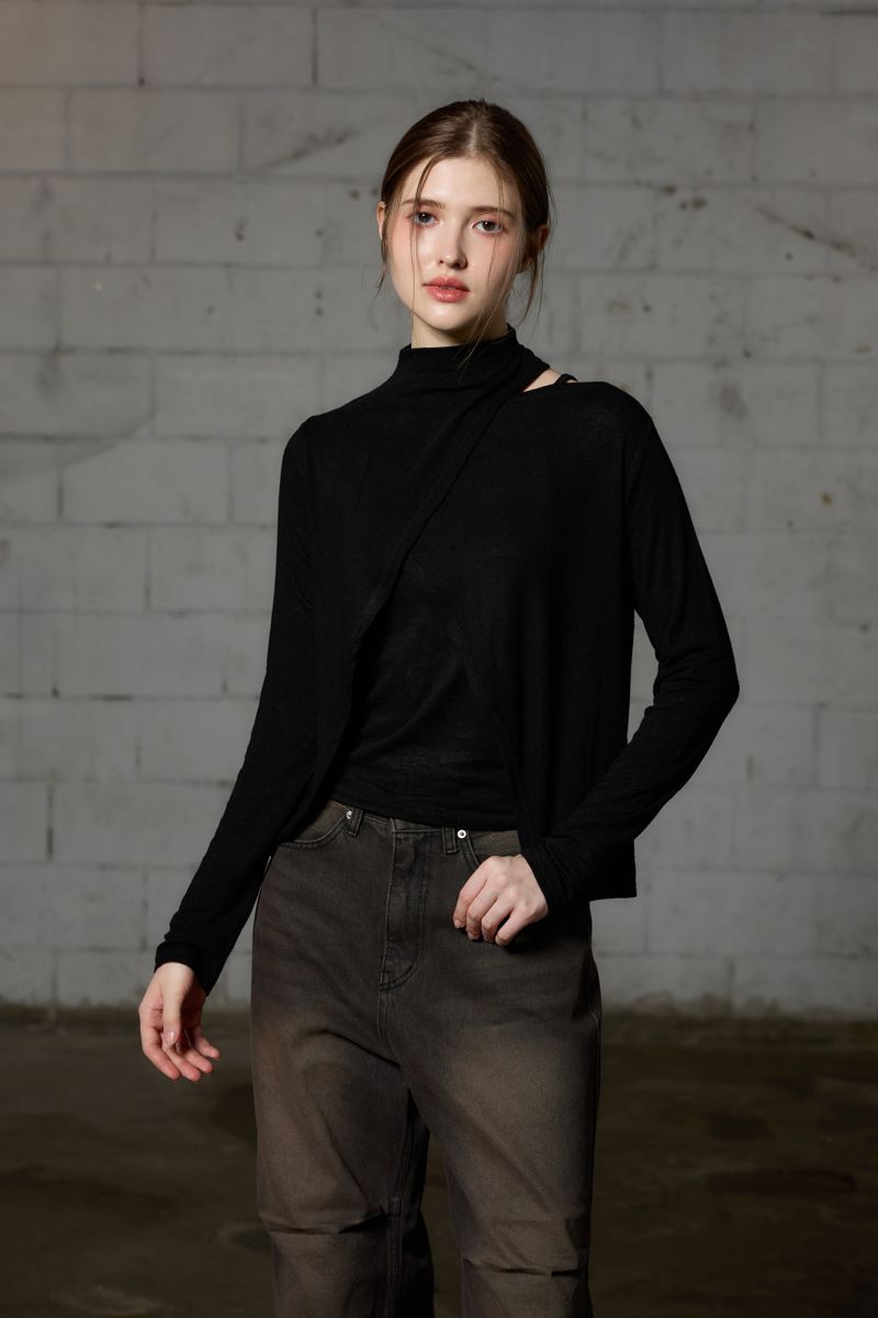ARE WOOL LONG SLEEVE SET / BLACK