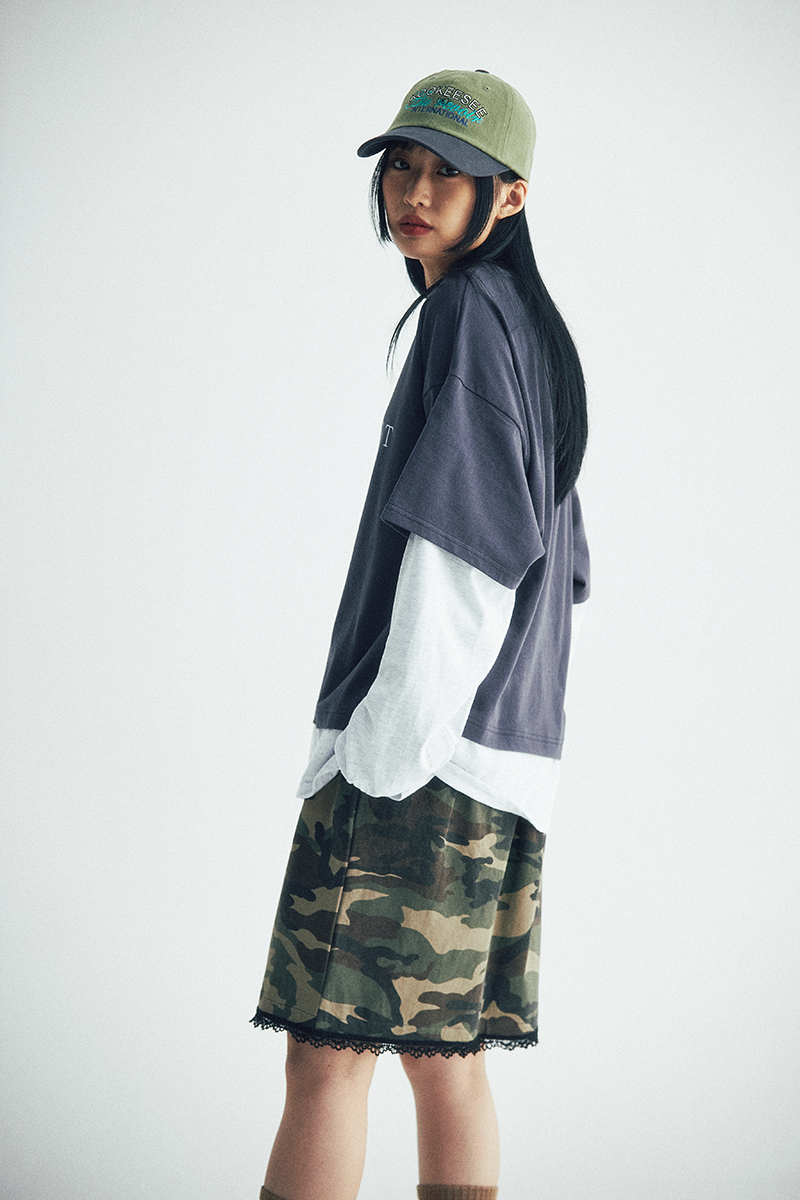 Blacklist lettering Layered tee (Charcoal/Grey)