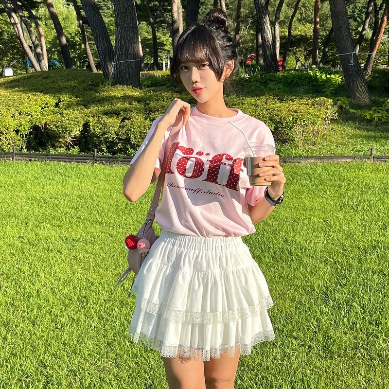 RÖFF TYPE PLAY DOT T-SHIRT [BERRY MILK]