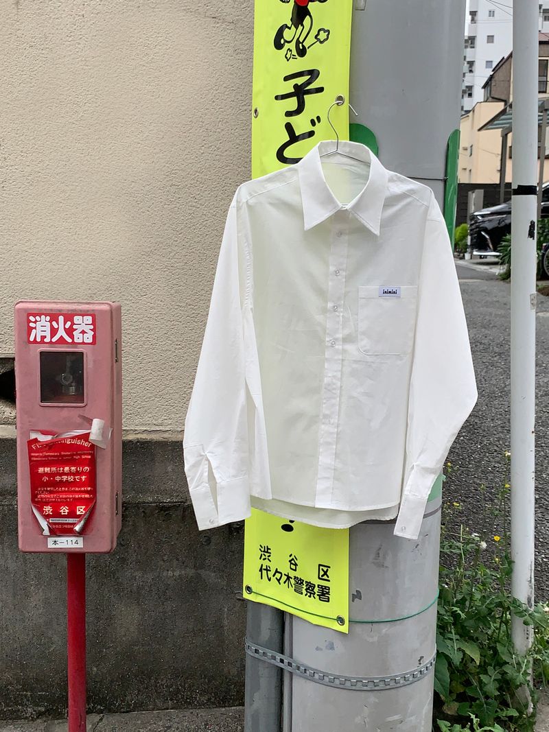 ribbon button shirt-2type(white,pink)