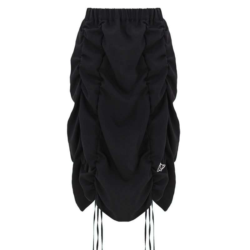 SCRUNCHIE SKIRT IN BLACK