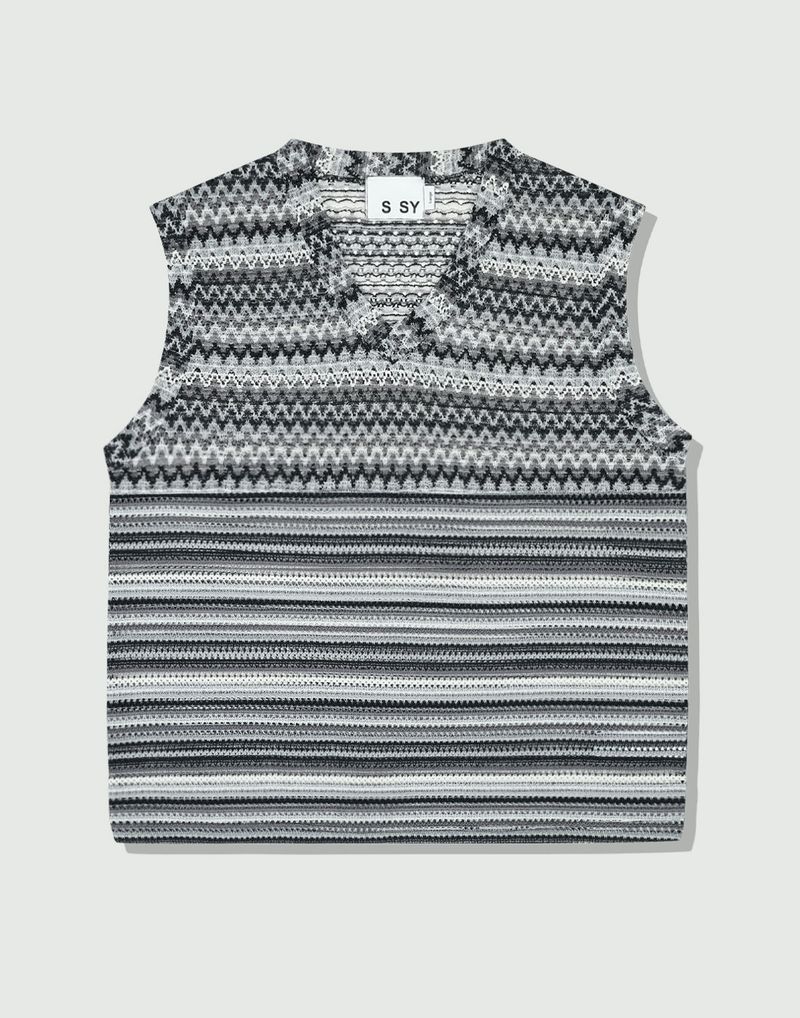 havana beach knit vest grey
