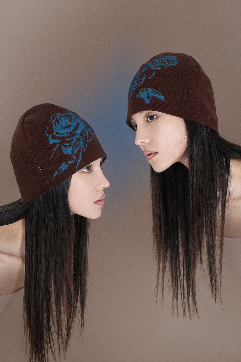 DARLING, YOU ARE BAD（YOU ARE BAD）の「ROSE JACQUARD BEANIE #BROWN（Hats）」