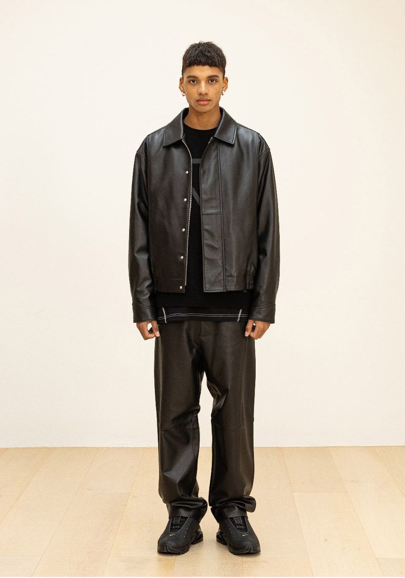LAMSKIN OVERFIT BOMBER JACKET
