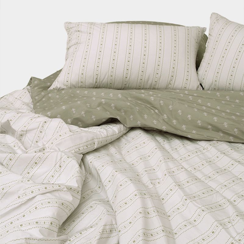 Dust-Free Fleur - Green Duvet Cover - Q size