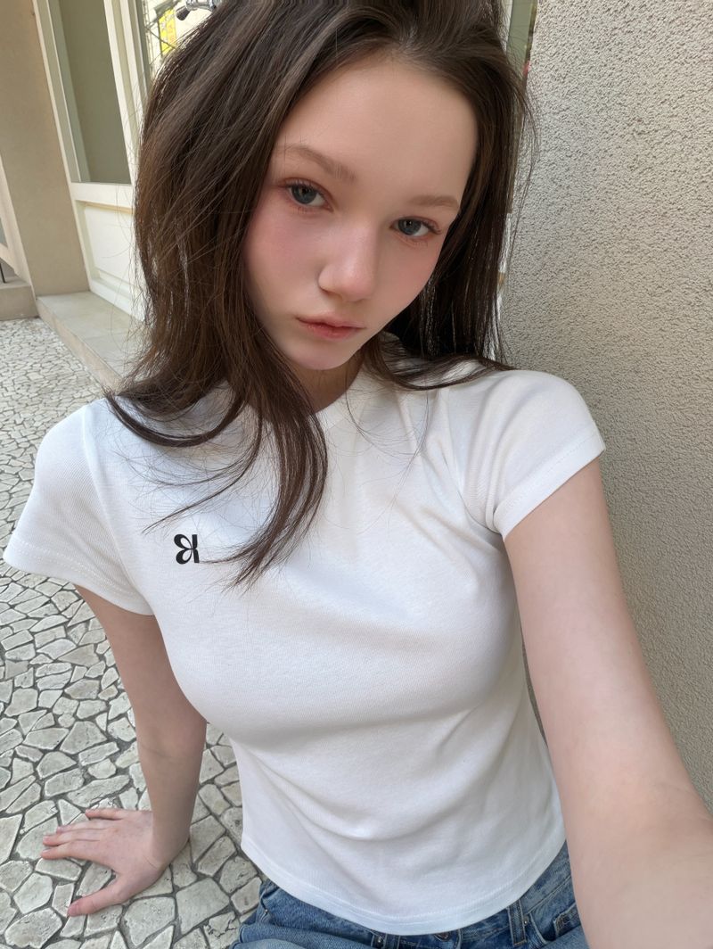 [MADE] Elo, lettering basic short-sleeved T-shirt