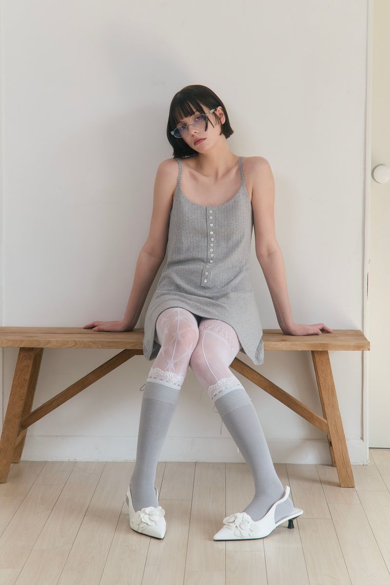 Sweet Dreams Button Mini Dress (Gray)
