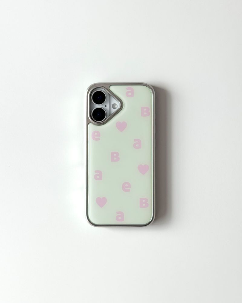 NEW LOGO Mint Pink Silver Epoxy Case