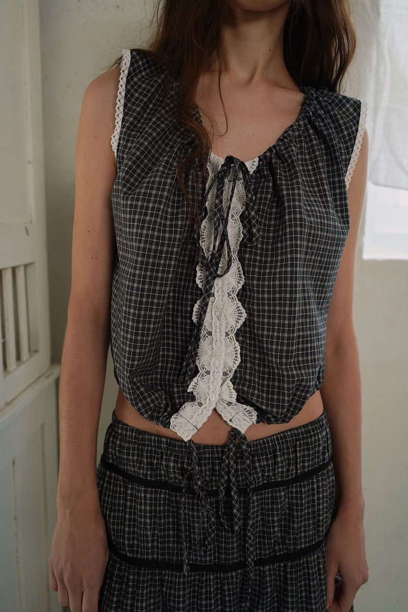 Plain band skirt_check