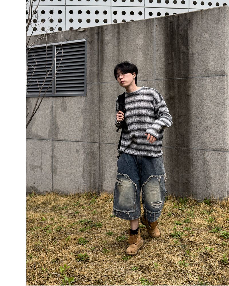 Ruin See-Through Stripe Knit