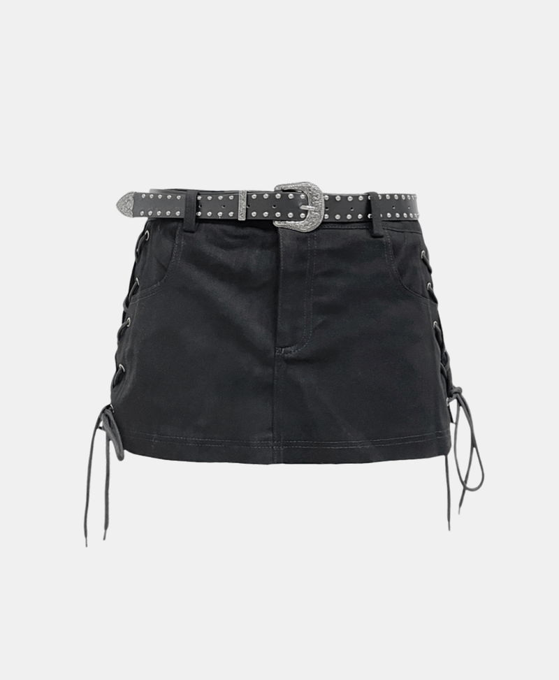 Luna Lace-Up Belt Skirt