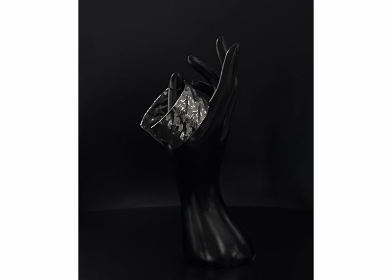 crushed edge metal bangle