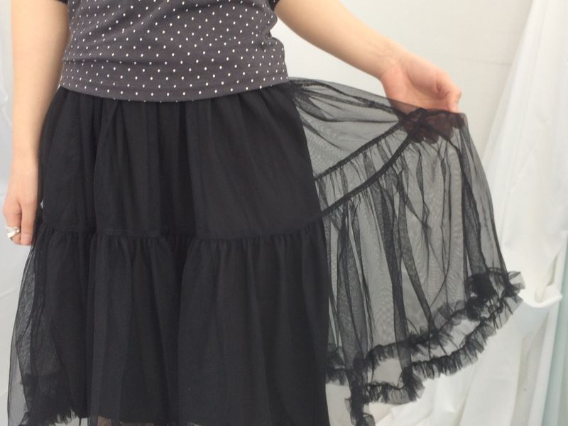 soft shirring frill skirt