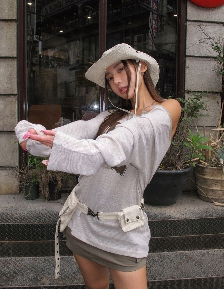 Button Strap Multi Pocket Belt Bag