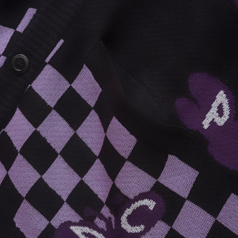 Social Butterfly Knit Cardigan - Black, White, Purple & Soft Purple