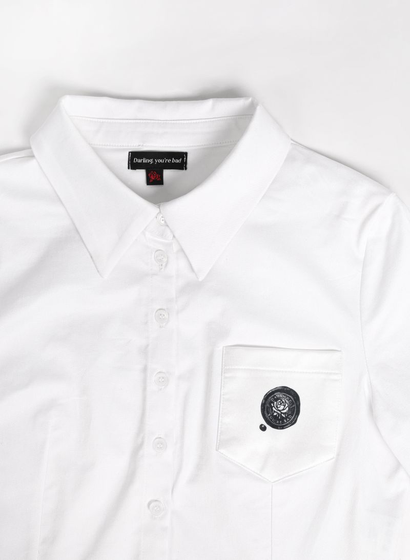 ROSE SYMBOL CROP SHIRT #BLACK