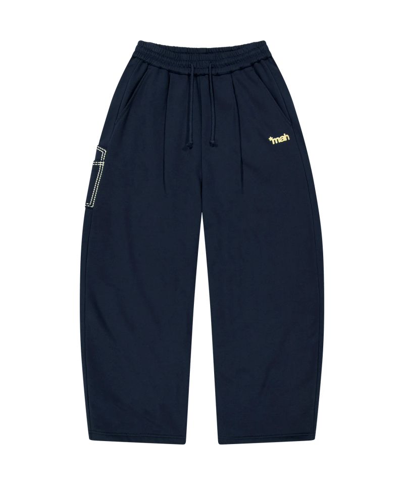 mah LOGO CHECK SWEAT PANTS_NAVY