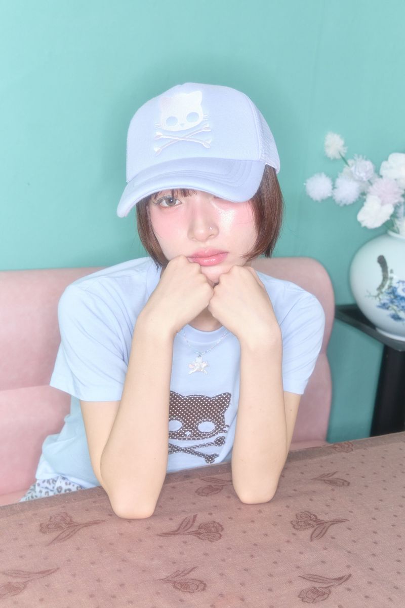 SHAKIRI（シャキリ）の「KIRI SKULL TRUCKER CAP (BLUE)（Hats）」