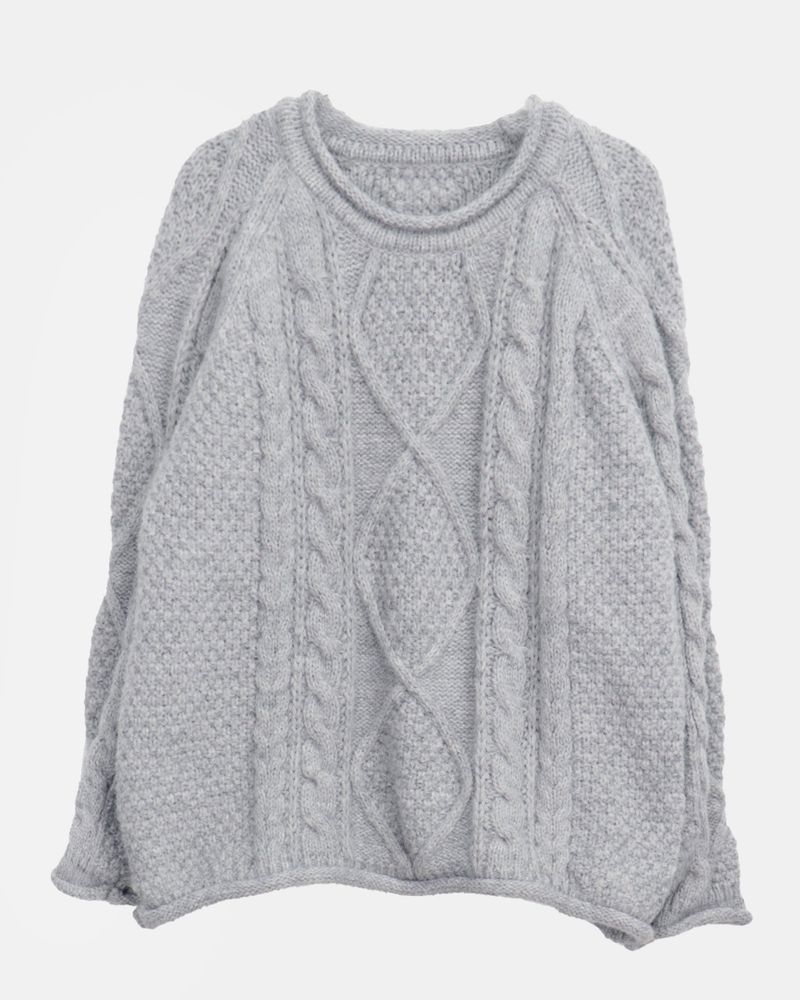 Beda Cable-knit round-neck oversized Wool knit
