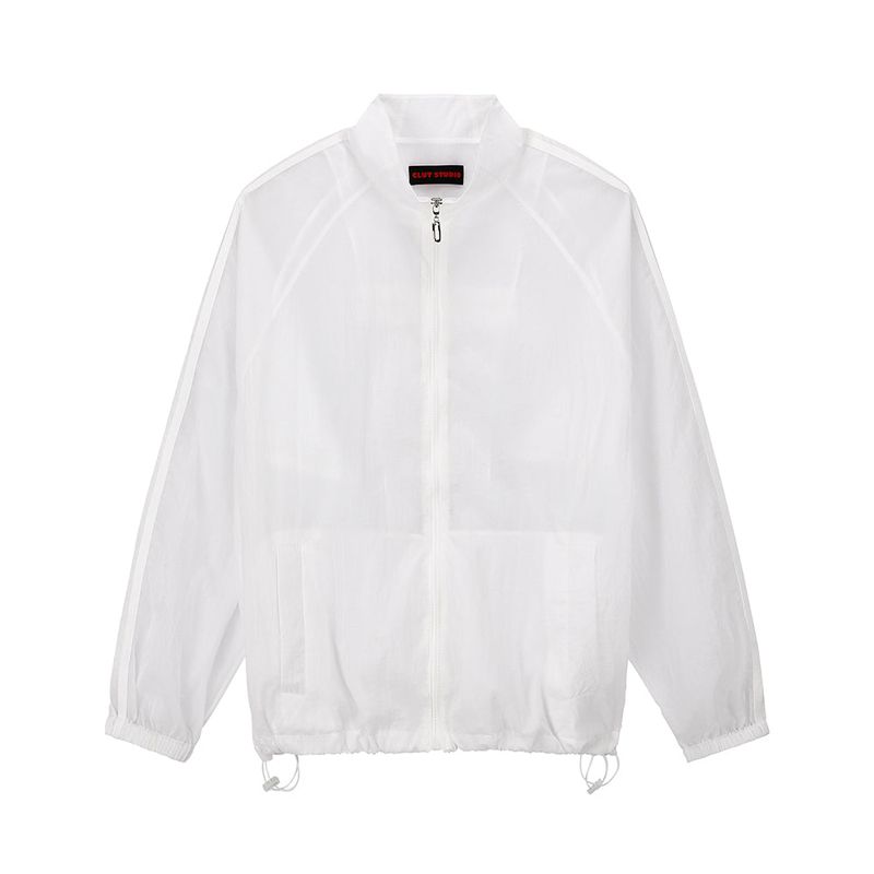 Cross Sheer Zip-Up Jacket - WHITE