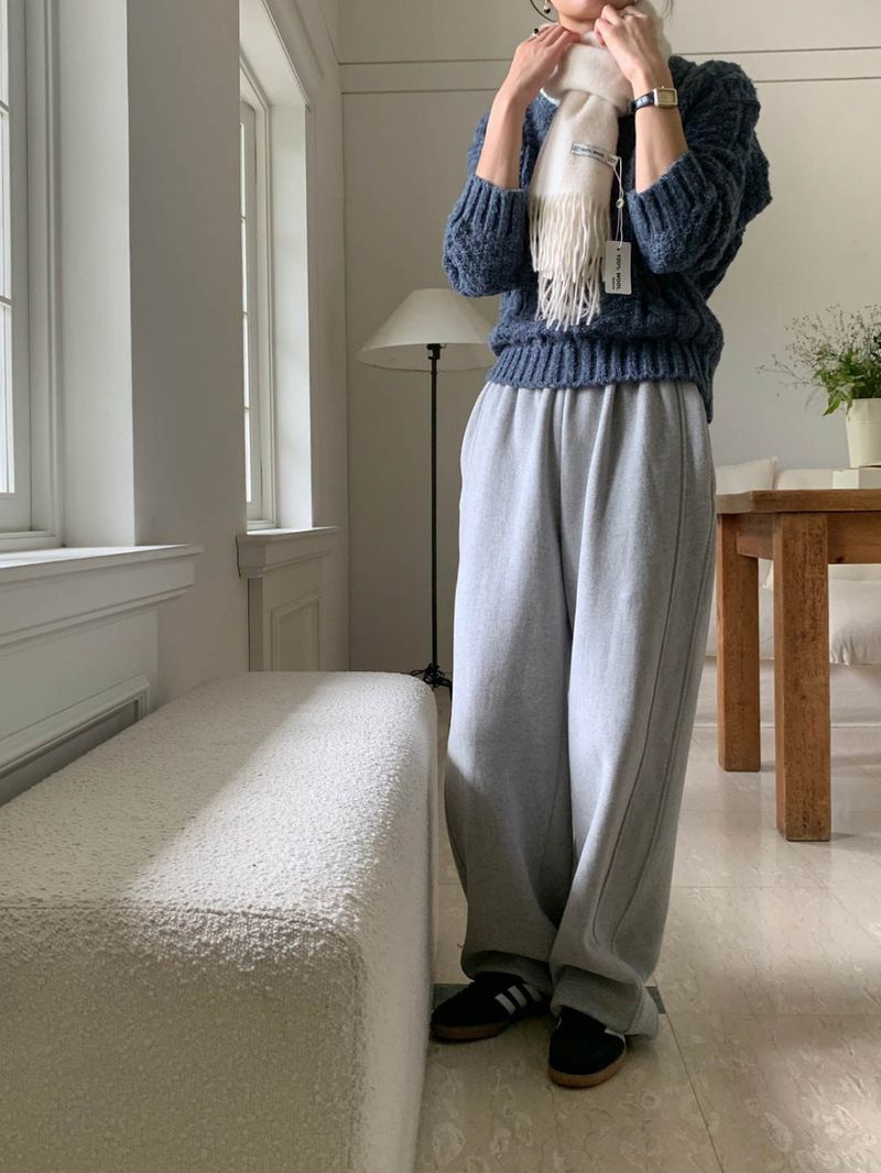 [Wool fleece] Eggdon string two-way pants