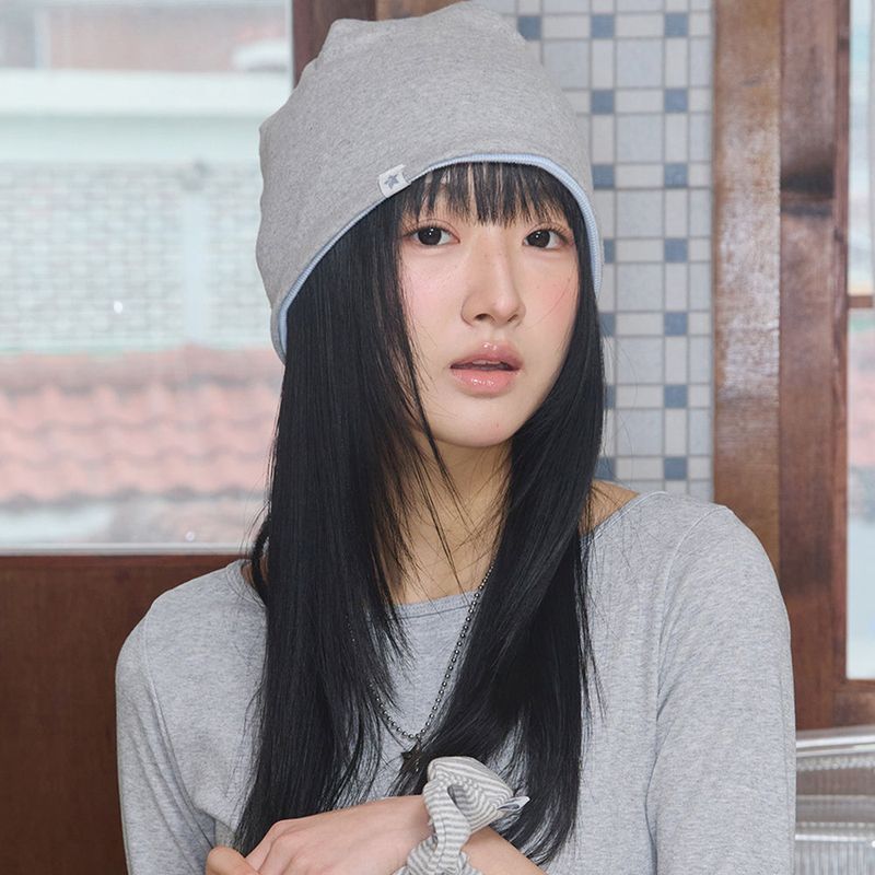 kiibi（キイビ）の「コージーストライプリバーシブルビーニー スカイブルー（帽子）」