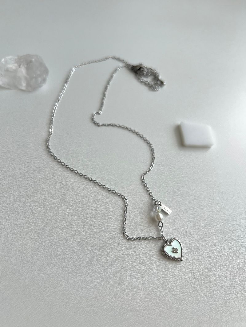 jorr innocent mother-of-pearl hearts and beads cubic star wedding look layered necklace