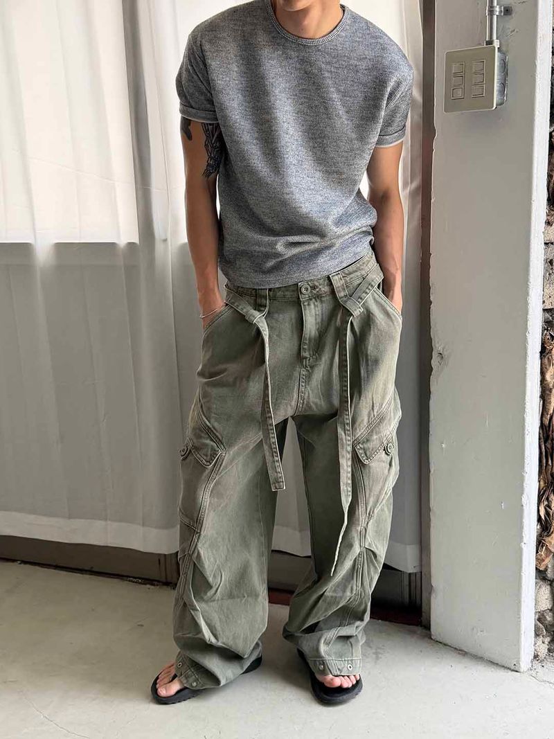 Essential muscle crop half knit(5color)