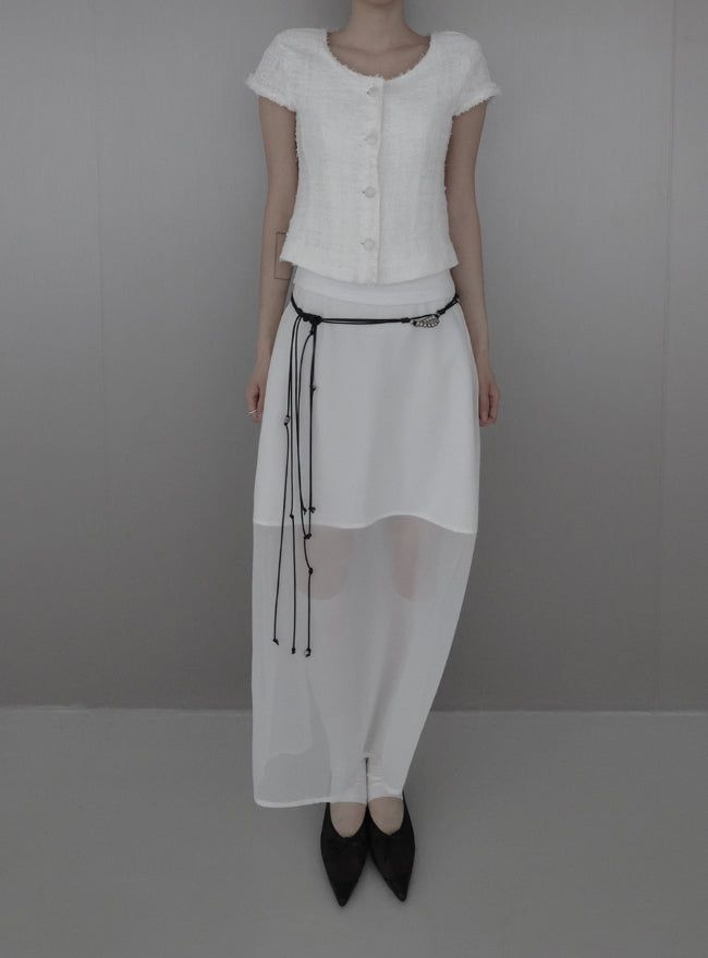 mnem（ムネム）の「Ash Chiffon Long Skirt（Skirts）」