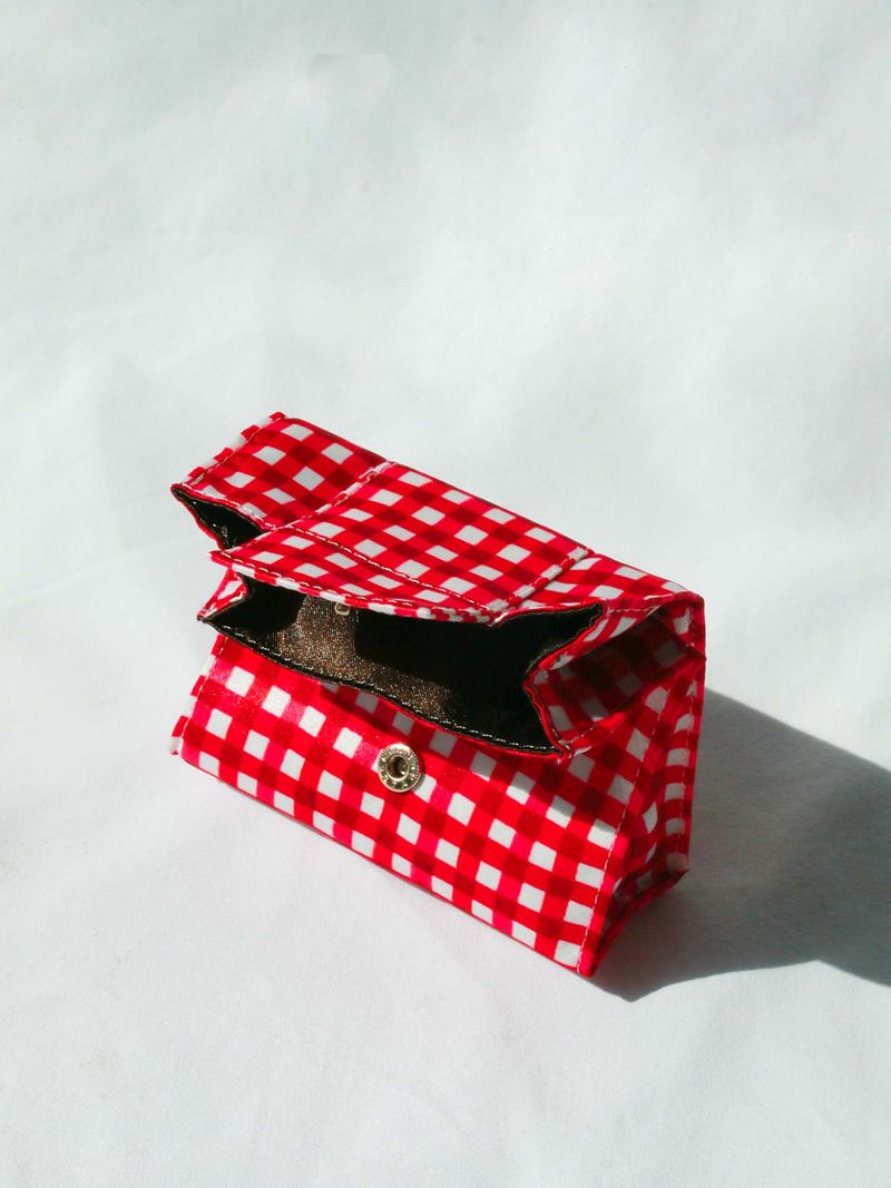 Gingham Mini Pouch - Red