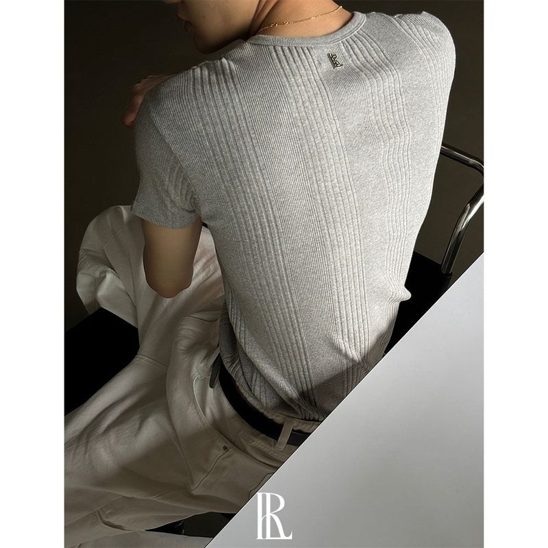 [S/S] High ribbed henry neck half knit(3color)