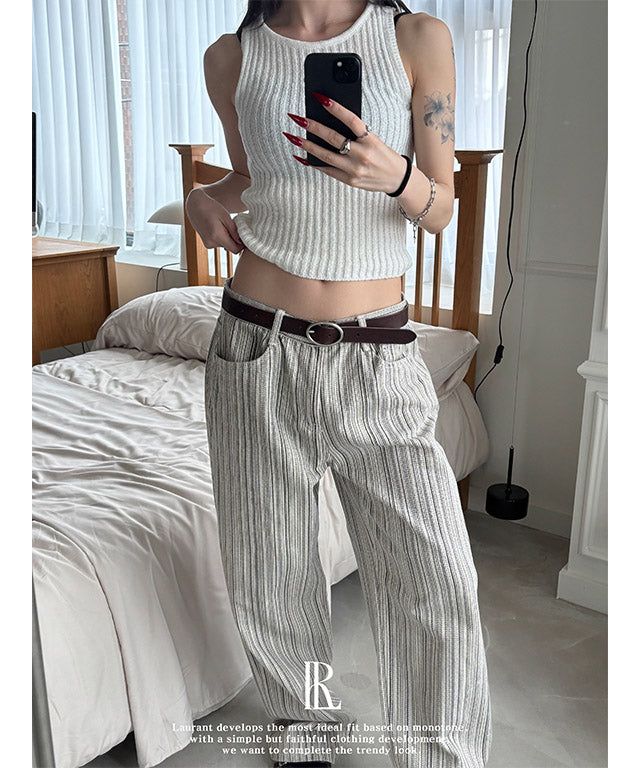 MUZESEOUL（ミューズソウル）の「[4SEASON] Need stripe wide pants(2color)（Pants）」