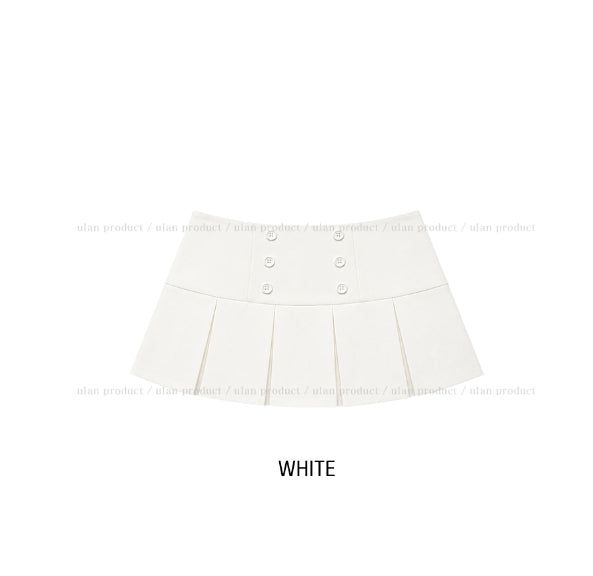 Izzet Button Pleated Mini Skirt