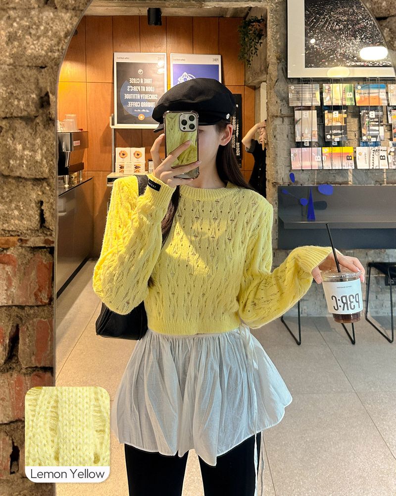 MAYBINS(メイビンス)の「Luzel Round Punching Knit(Tops)」