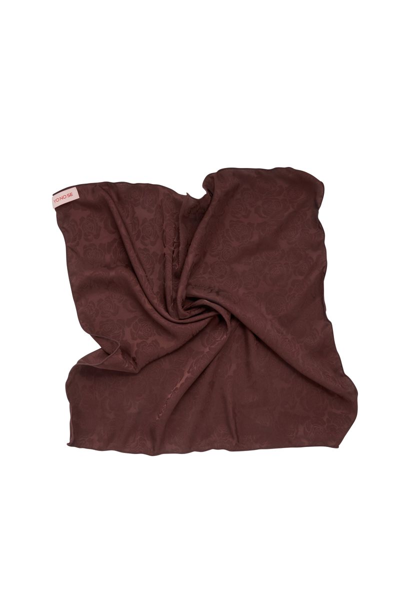 VINTAGE ROSE SCARF / BROWN