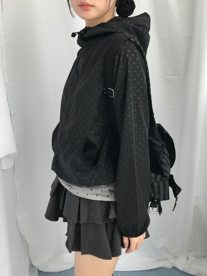 Soft terry dot windbreaker