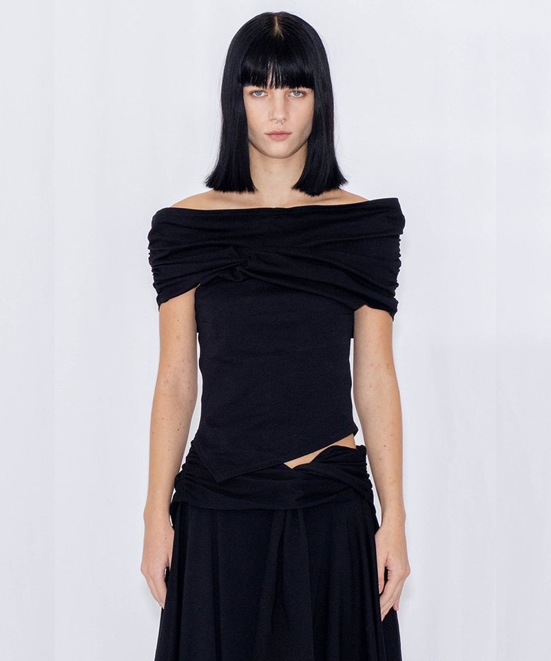 ASYMMETRIC DRAPE TOP