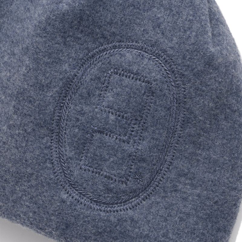 Stitched hairy beanie / Bleach Navy