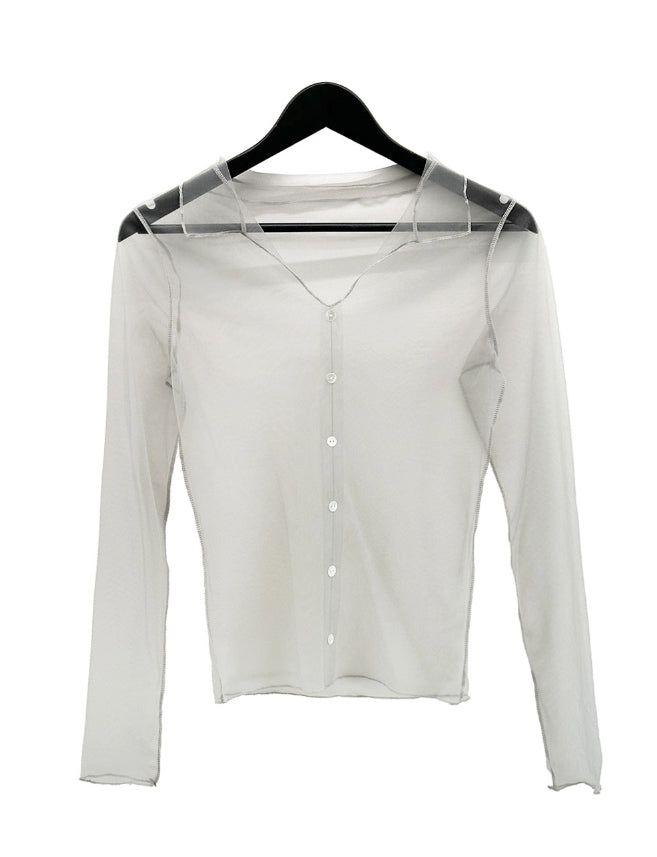 Folden Mesh Layered Collar Tee