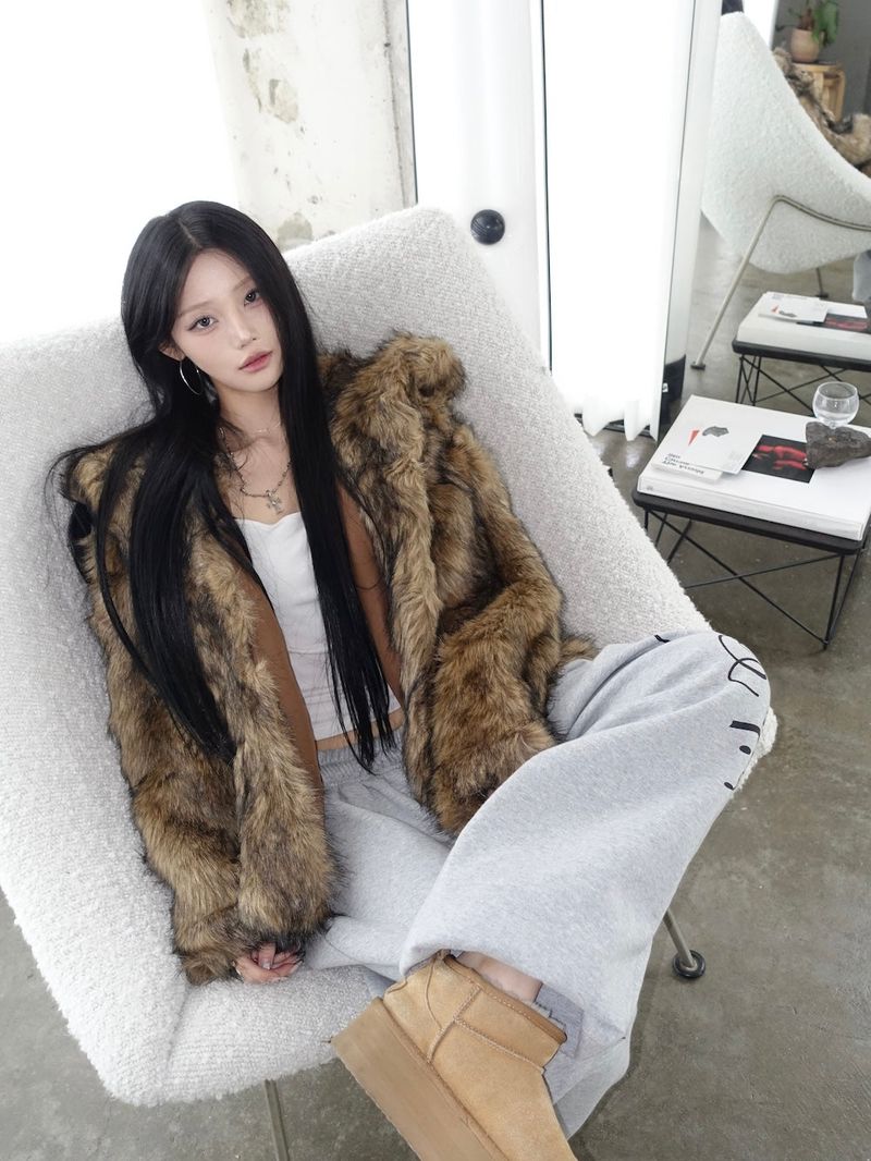 Street Hooded Fur Jacket